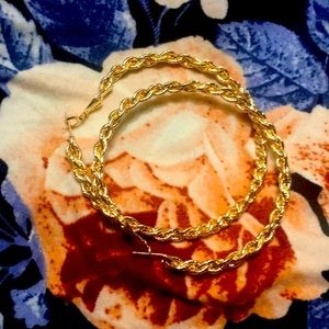 Gold Spiral hoop earrings